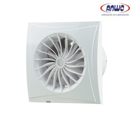 EXTRACTOR DE AIRE PARA BAÑO SILENCIOSO CON LUZ PILOTO, TIMER E HIGROSTATO QMAX 187M3H MOTOR 220V